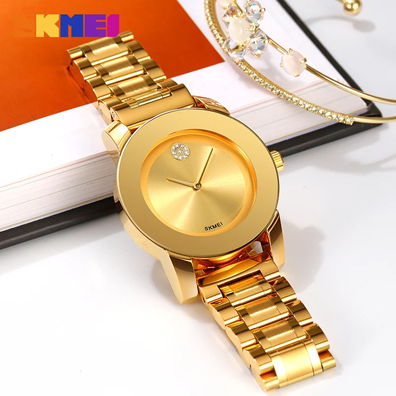 SKMEI Fashion Simple Quartz women Watch Date Casual Sport Waterproof Wristwatch For Men Full Steel New Clock Relogio Masculino