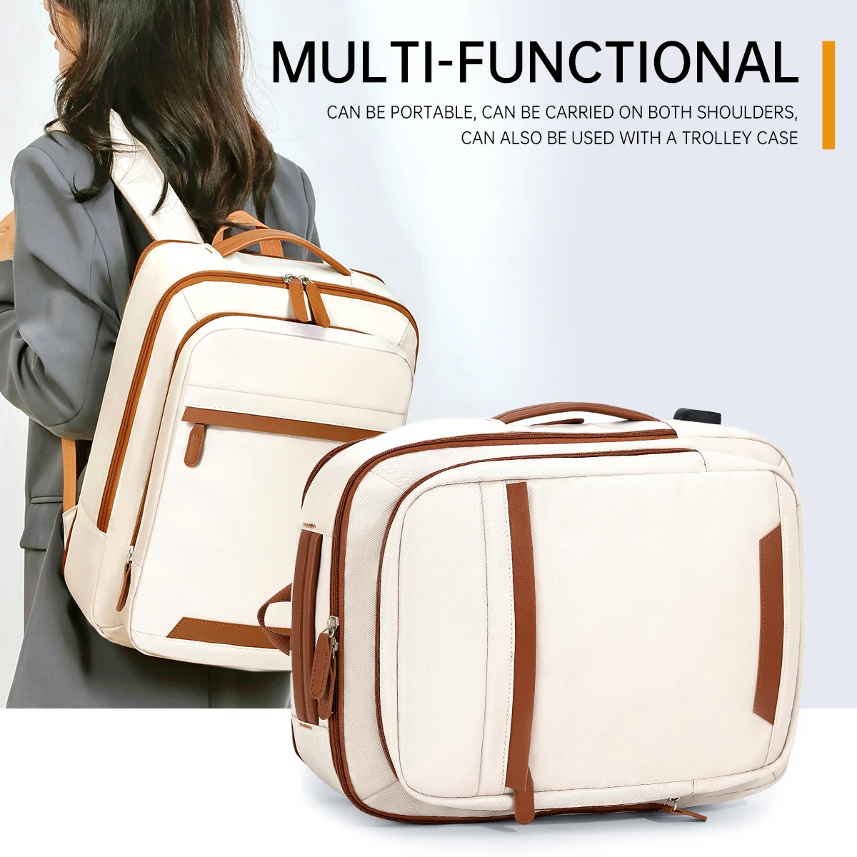 Hochwertiger wiederaufladbarer USB-Rucksack für Herren, wasserdichte Tasche, großer Laptop-Rucksack, Unisex, Schultasche, Jugendrucksack – Detail 1