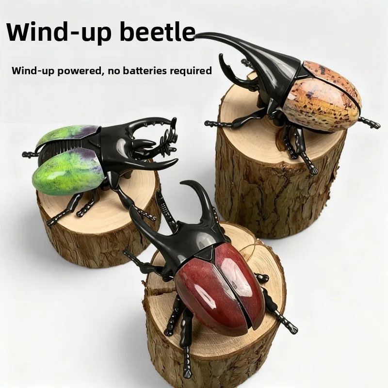 Clockwork Beetle Model Simulation Flower Beetle unicorn Movable Joint Insect Winding Crawling Children's Toy