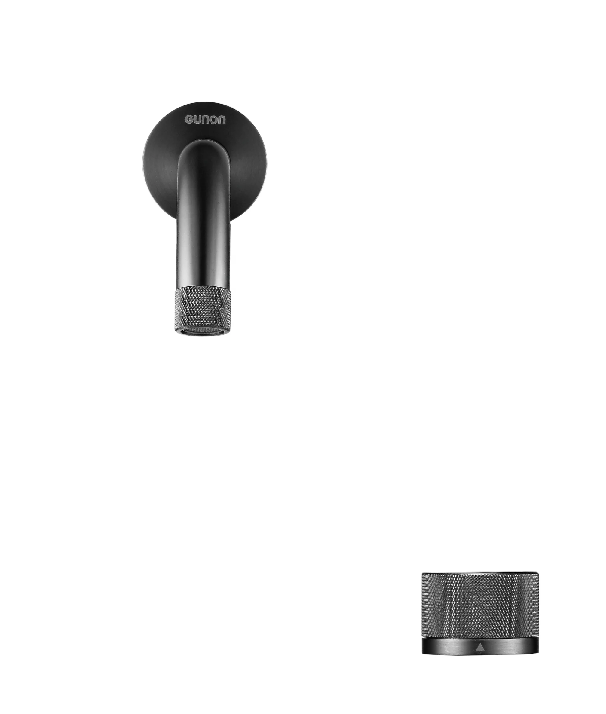 Modern Designer Brass Hot Cold Water Mixer Faucet Ceramic Cartridge Metered Function 2-Hole Wall-Mounted Brushed Basin Tap