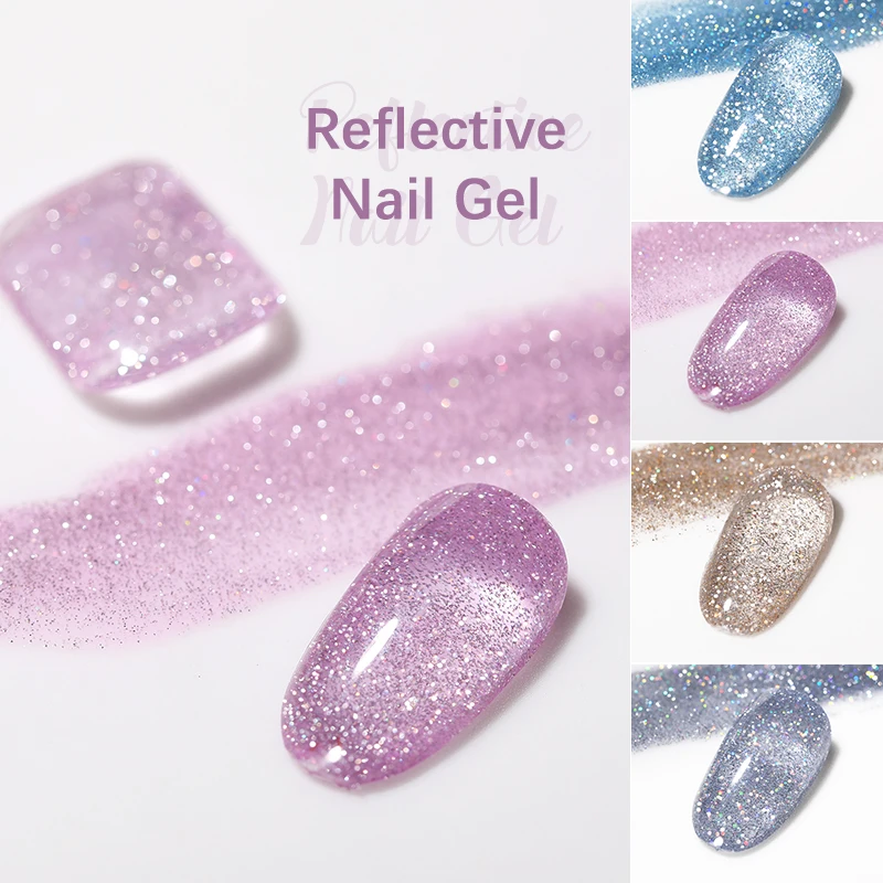 UR SUIKER 7.5ml Champagne Reflecterende Glitter Nagelgel Polish Zomer Laser Fonkelend Effect Semi Permanente Losweken UV LED Vernis