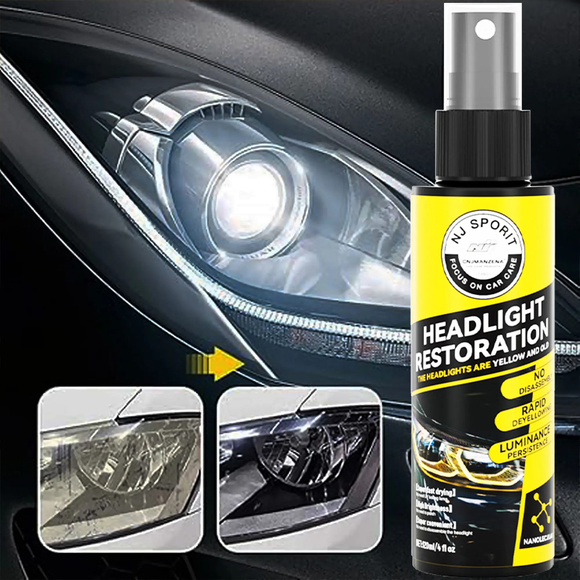 

Спрей для ремонта автомобильных фар, жидкость для ремонта фар, Destaining автомобильных фар, средство для очистки линз с защитой от царапин