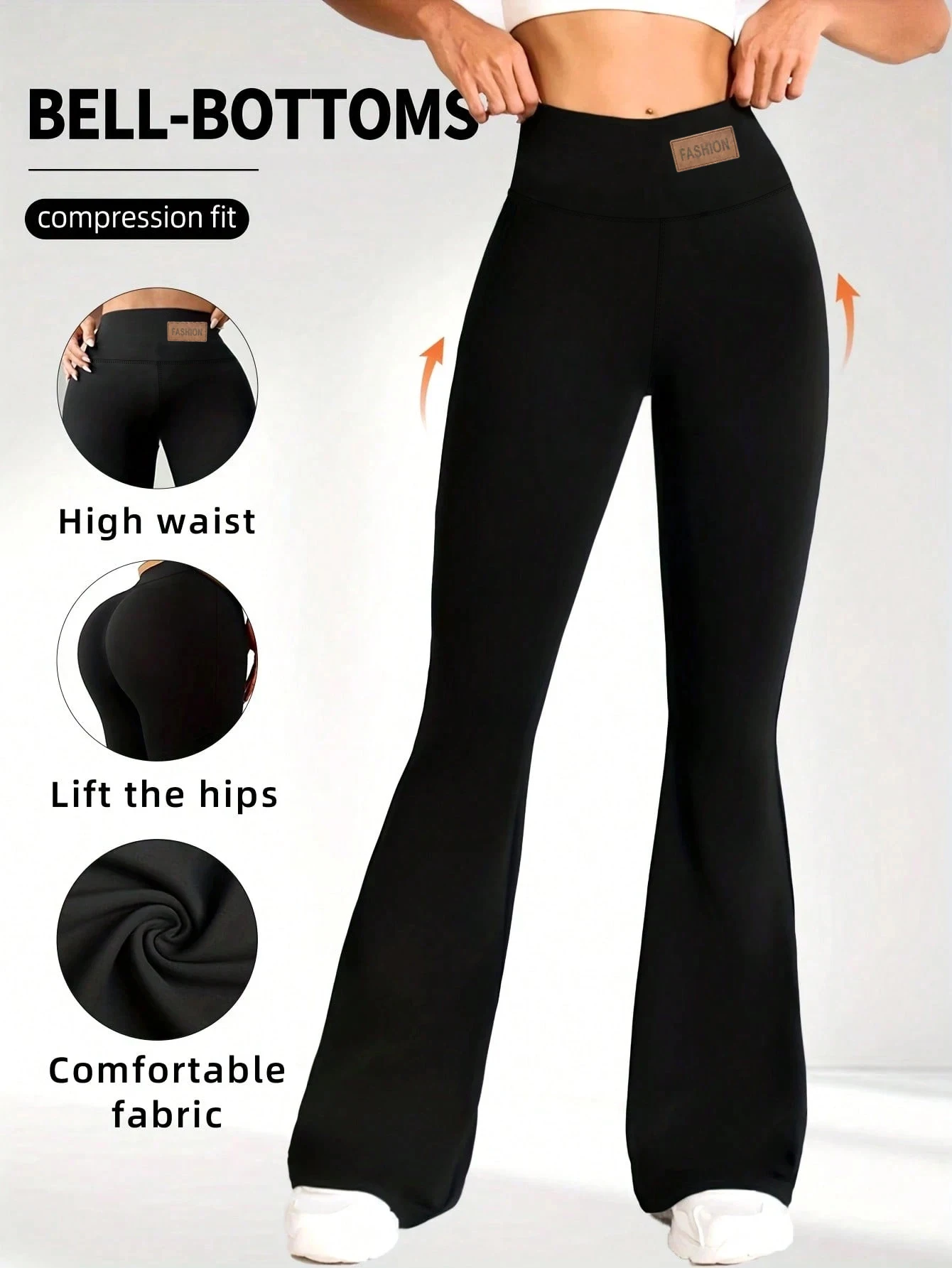 Women's Summer and Spring High-Waisted Tight-Fitting Flared Pants, Slim Leg Long Black Pants, Thin Wide Leg Pants for Slim Women