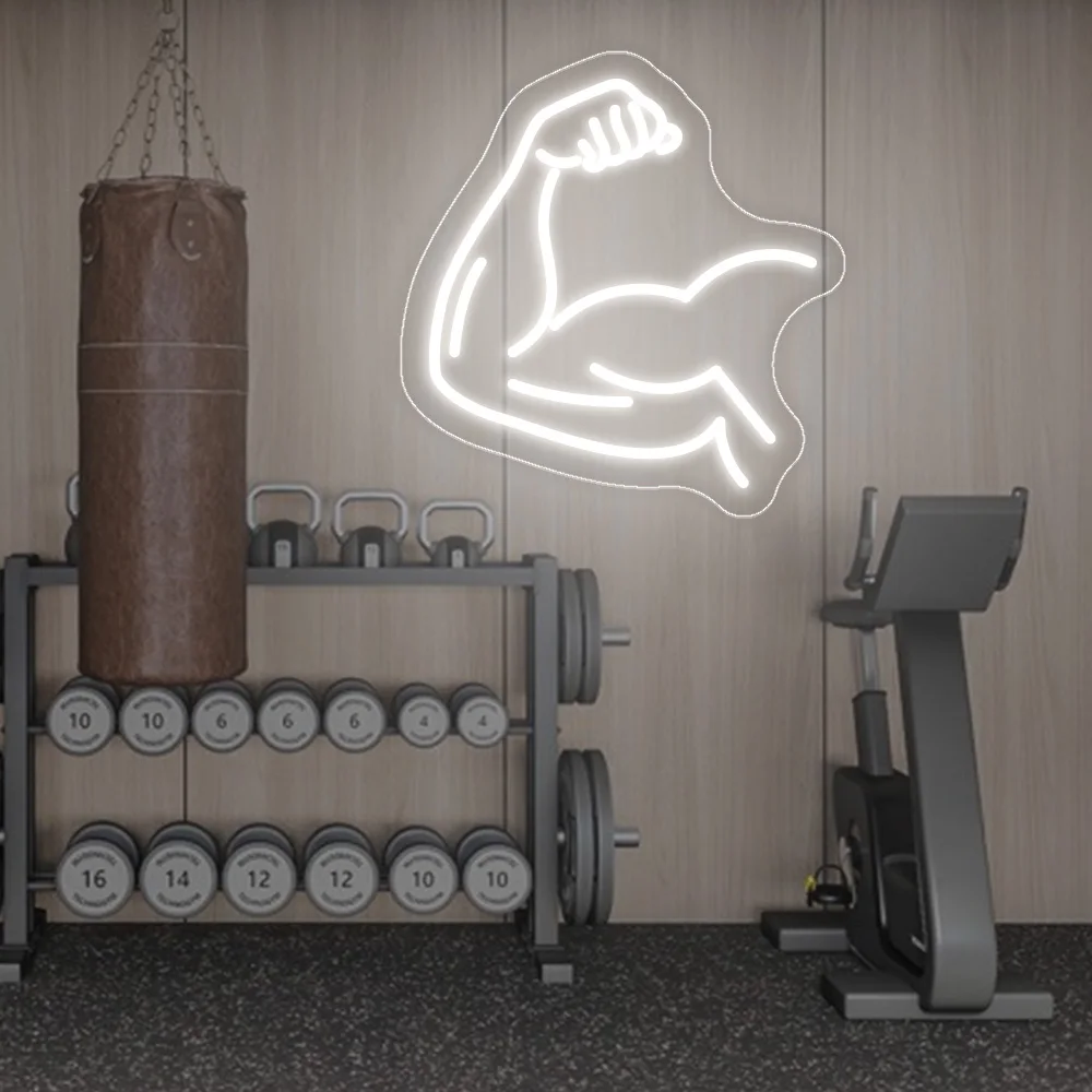 عضلات الذراع علامات النيون مصباح ليد لهدايا عشاق اللياقة البدنية مضيئة النيون تسجيل غرفة نوم الديكور الجدار LED مصباح شخصي