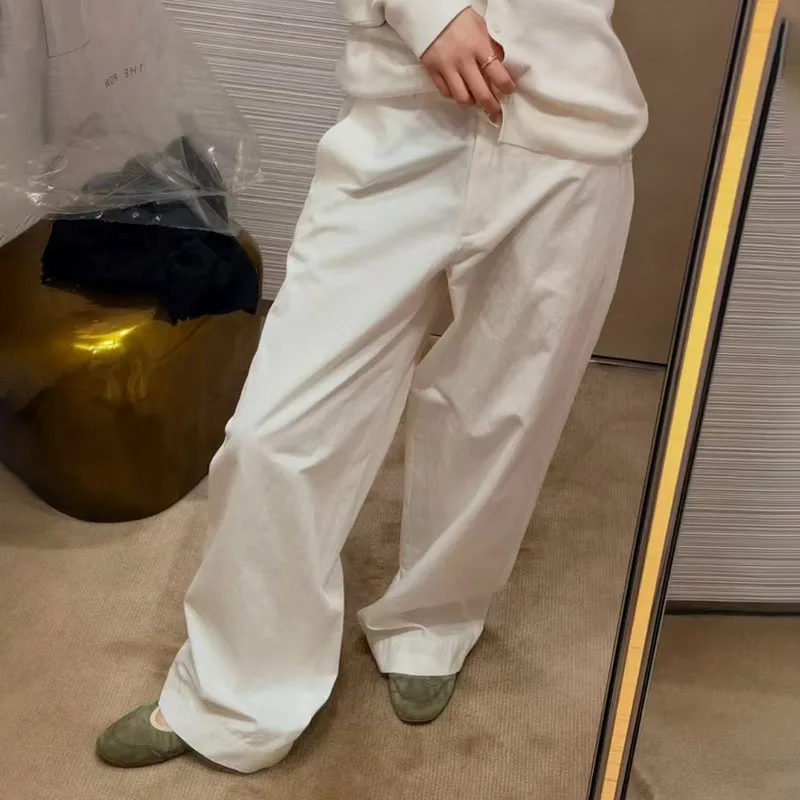 Women's low-rise pants, casual and versatile wide-leg pants, 2026, high-quality waist-adjustable straight-leg pants, y2k style