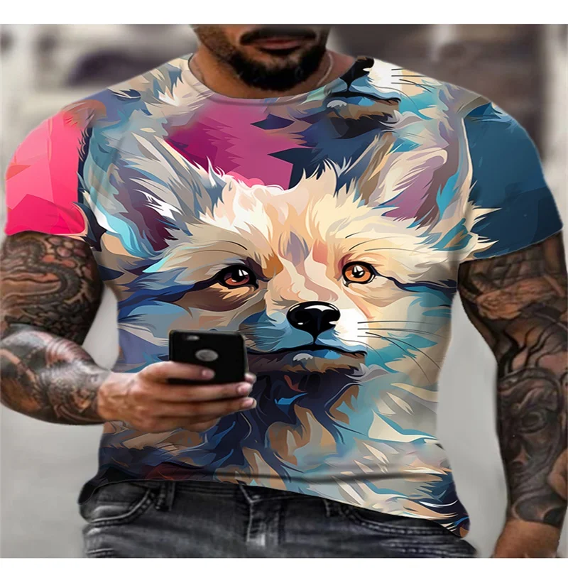 New Summer Round Neck Digital Popular Print Men's Casual T-shirt Personalized Fashion Trend American Dominant Top