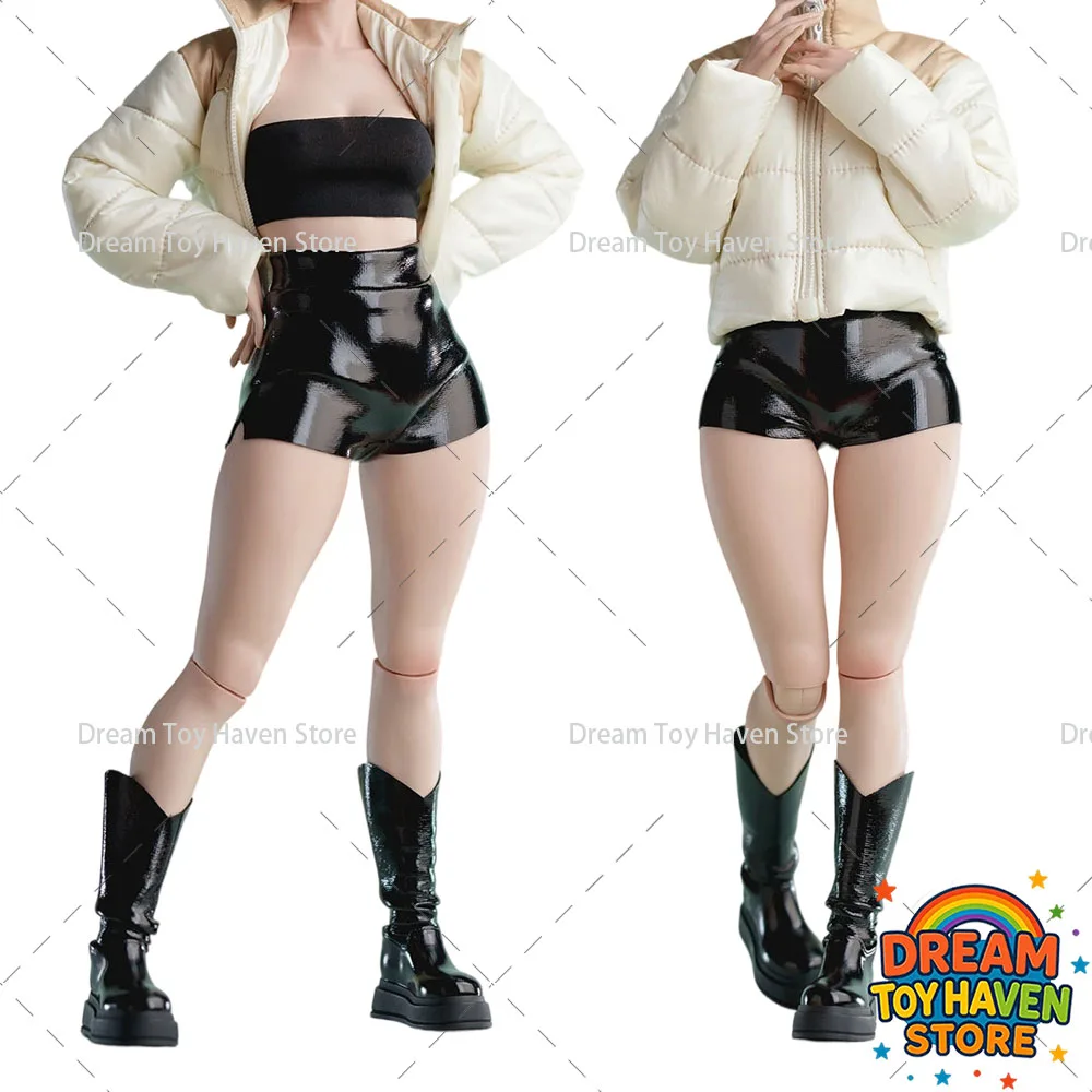 

Worldbox 1/6 CA020 Women Soldier Milk Coffee Black Leather Down Cotton Padded Shorts Boots Suit Set Fit 12Inch Action Figure Bod