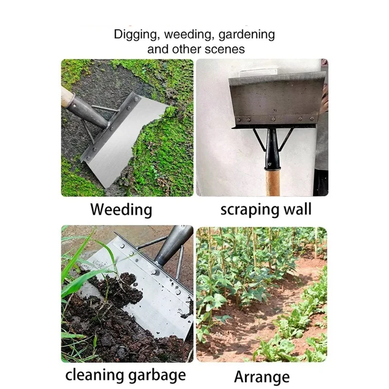 Reinigungs schaufel, quadratische Gartens paten schaufel Manganstahl-Flachs chaufel ohne Stange, Rasen kante und Unkraut entfernung