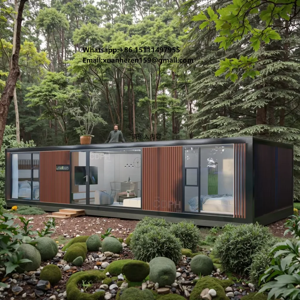Luxury 20ft Container House for Hotel Apartment Flatpack Villa Made From Wooden Steel Sandwich Panel for Holiday & Office Use