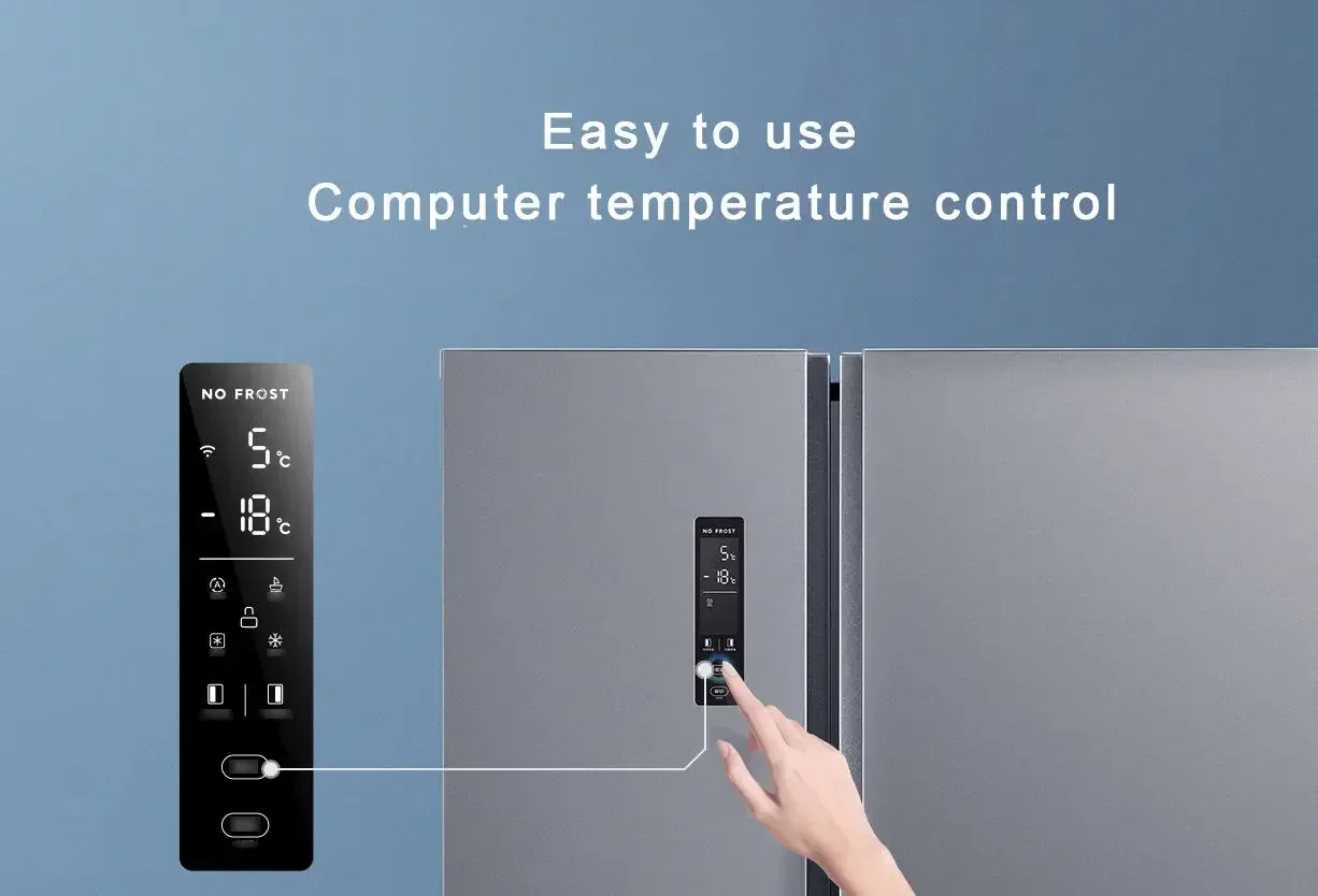 540L ثلاجة المطبخ ذات الباب المزدوج المبرد بالهواء وخالية من الصقيع