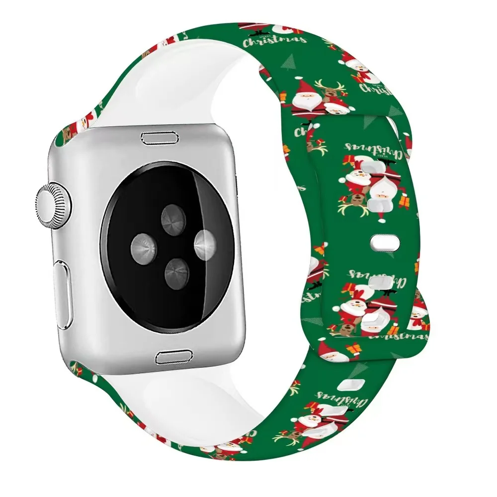 クリスマスシリコンストラップ Apple Watch Ultra/3 49mm 11 10 9 8 7 46mm 45mm 41mm ブレスレット リストバンド iWatch 6 5 4 SE 44mm 42/40mm対応