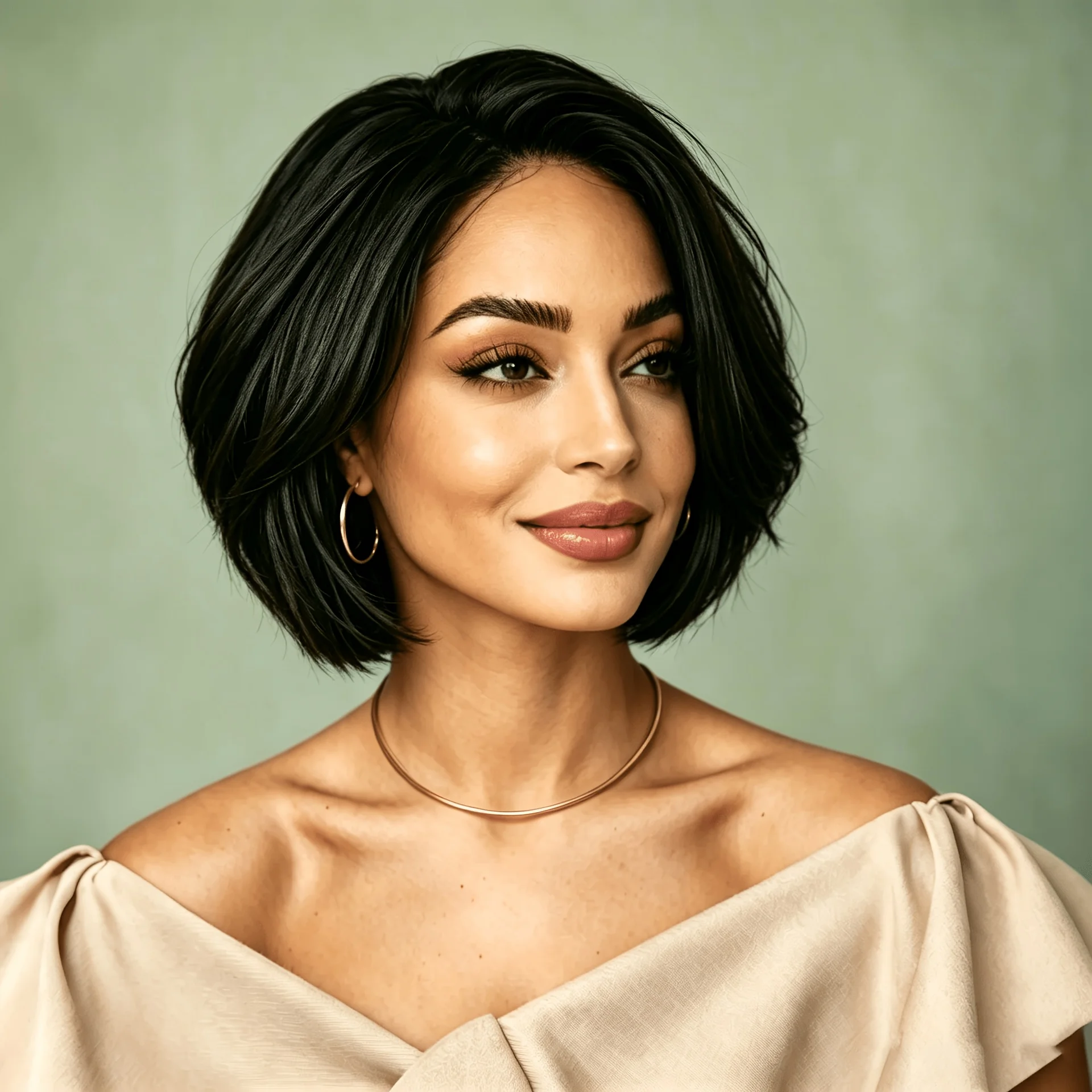 Women's short wavy wig, synthetic black short hair, fashionable short wavy curly hair style