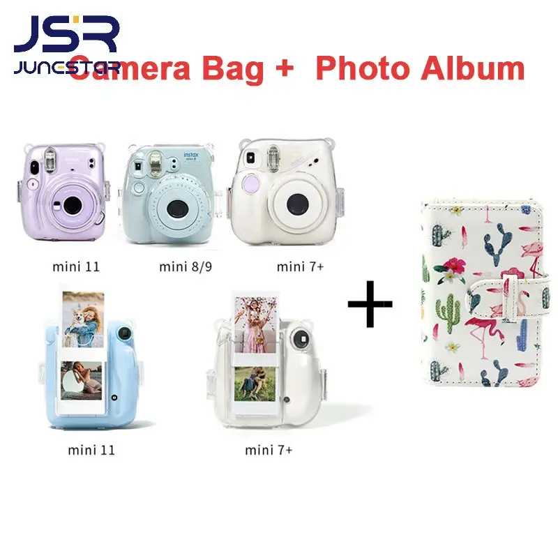 Camera Bag For Polaroid Mini11 Crystal Case Photo Album Mini7+ 7 8 9 Transparent Shell Water-proof Protective Bag Antifall Cover