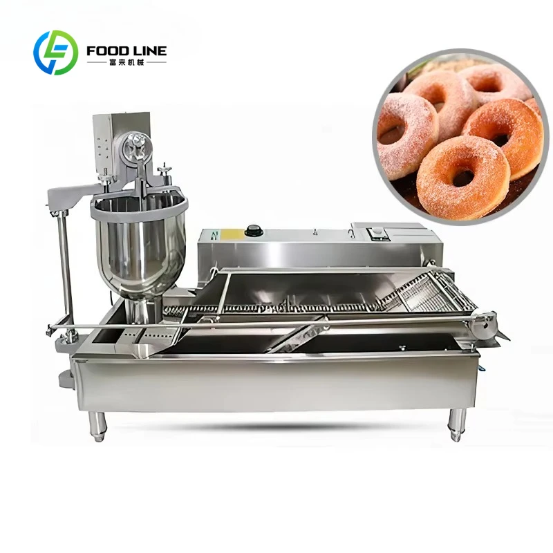 Customized Electric Gas Commercial Two Rows of  Ball Fully Automatic Cake Type Make Jam Bakery Equipment Donut Making Machines