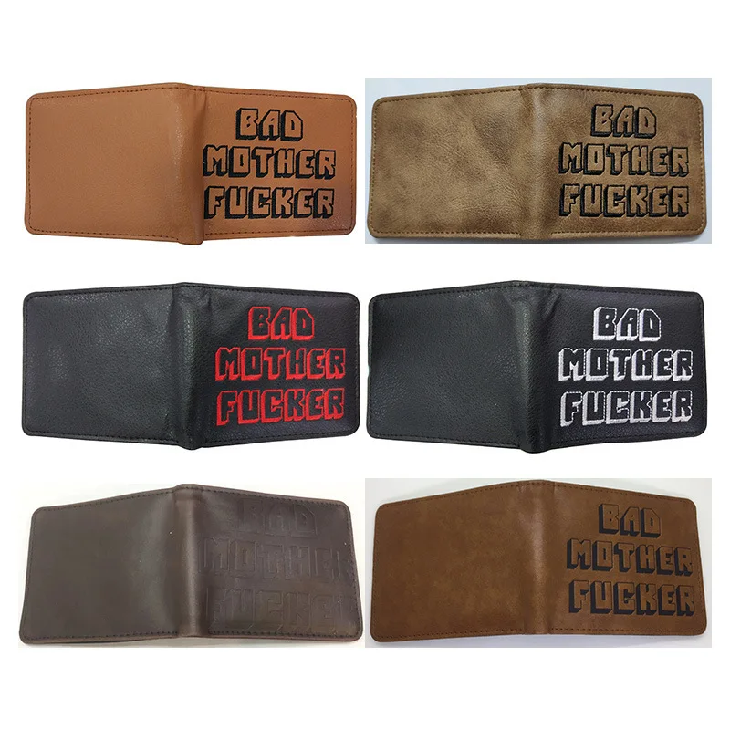 Lowbrow Novel Embroidered Wallet Alternative Personality Rebellious Movie BMF Embossed Wallet Teenage Trendy Money Clip