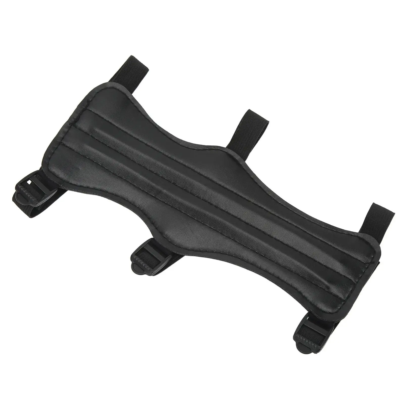 Shooting Arm Protector Black Archery Forearm Guard PU Leather Adjustable Strap for target Practice