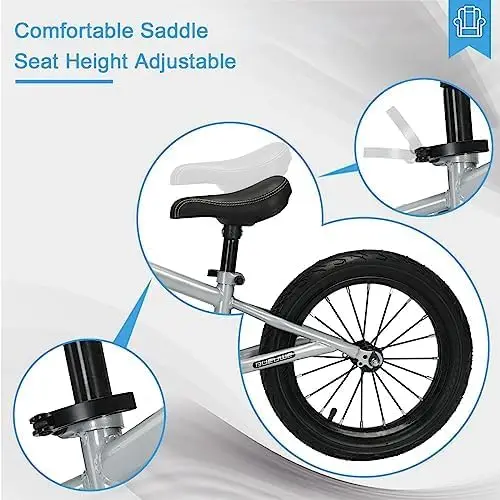 16 Inch Loopfiets Voor Grote Kinderen Van 4-8 Jaar Oud Jongens En Meisjes, Geen Pedaal Sport Training Fiets, Verstelbare Stoel Pneumatisch