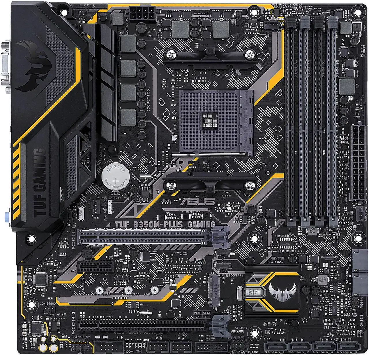 ASUS TUF B350M-PLUS GAMING AM4 Motherboard AMD B350 CPU Compatible Ryzen 7 2700X Ryzen 5 3400G Ryzen 9 3900X RAM DDR4 Micro ATX