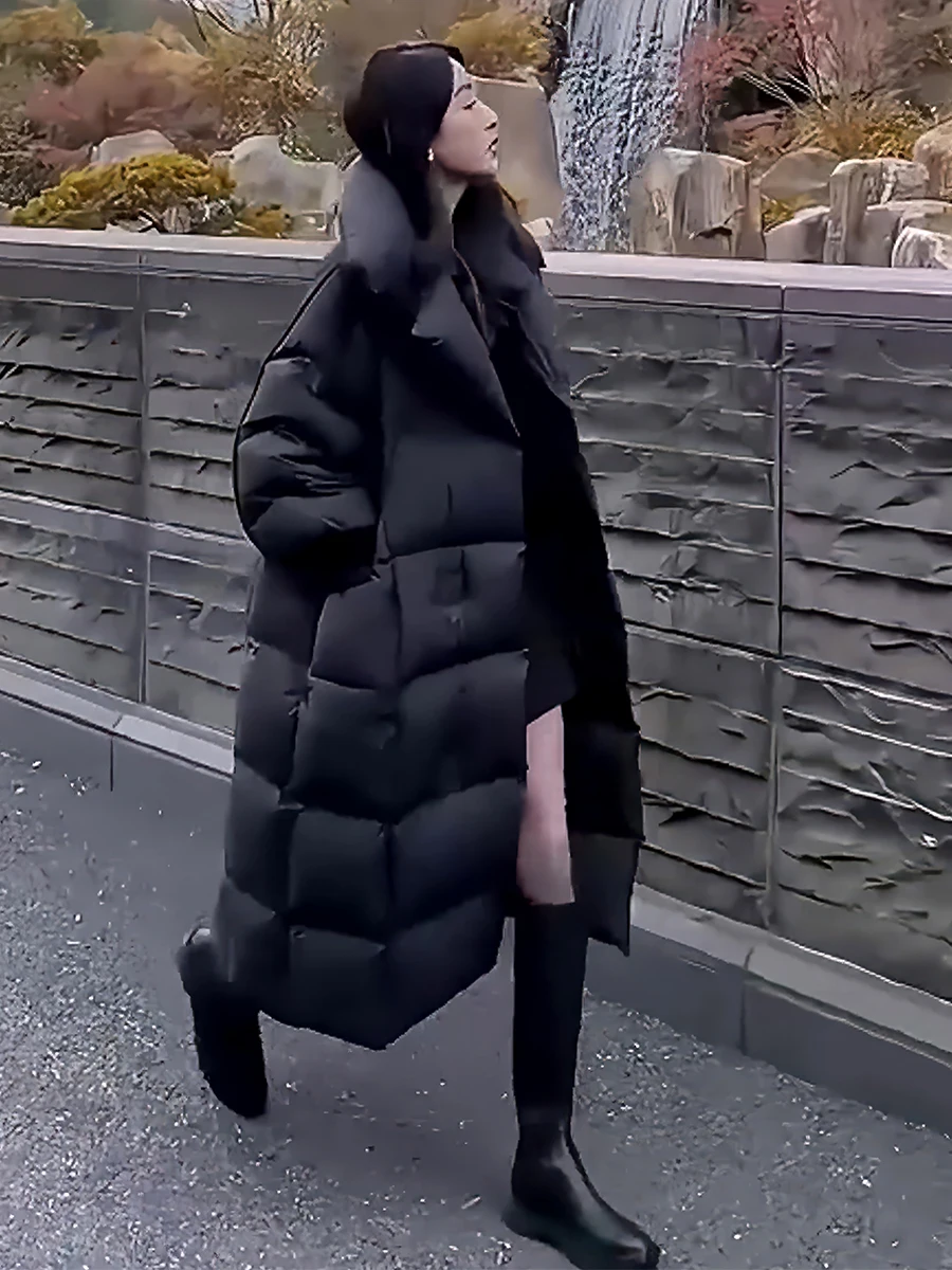 Abrigo de Invierno para Mujer, Cuello Elegante, Cálido, para Viajar al Trabajo, Largo Medio, Otros Cuellos