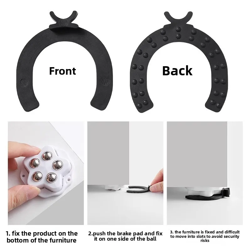 4 قطع عجلات ذاتية اللصق تحمل 5 خرز عالمي 360 درجة ° عجلات دوارة لصناديق تخزين الأجهزة المنزلية #6