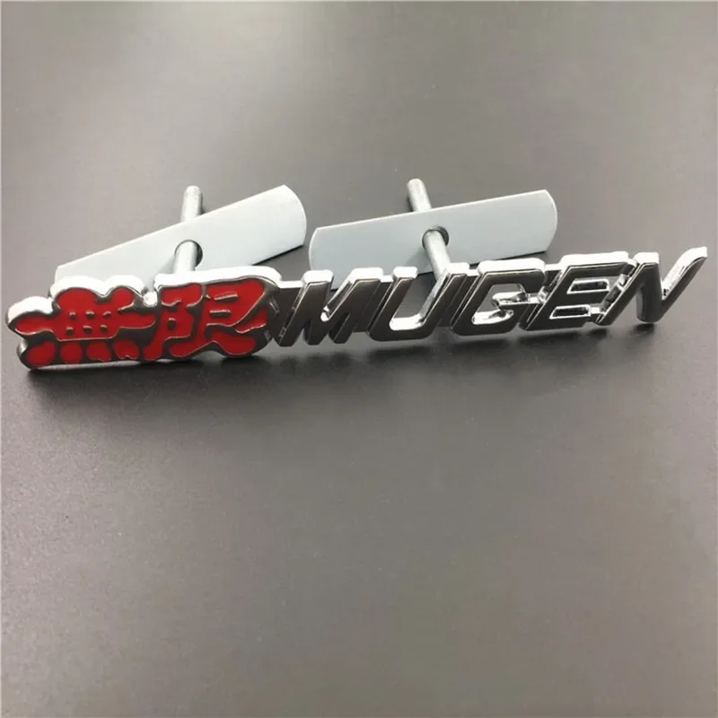 3D Metal Mugen Logo Front Grill Rear Trunk Car Emblem Badge Sticker Decal For Honda Accord Civic CRV Crosstour HRV City Jazz