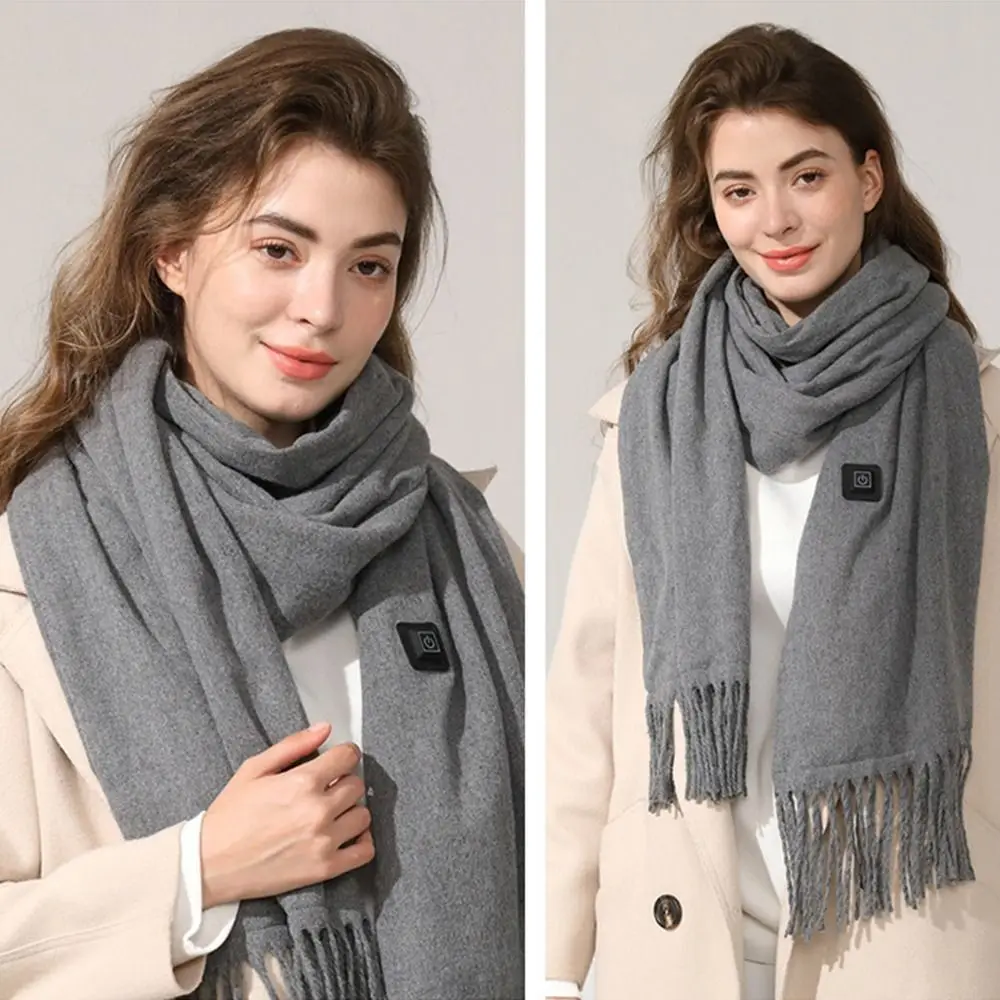 New USB Charging Electric Heated Scarf Rechargeable Adjustable Temperature Electric Winter Warmer Unisex Creative Neck Warmer