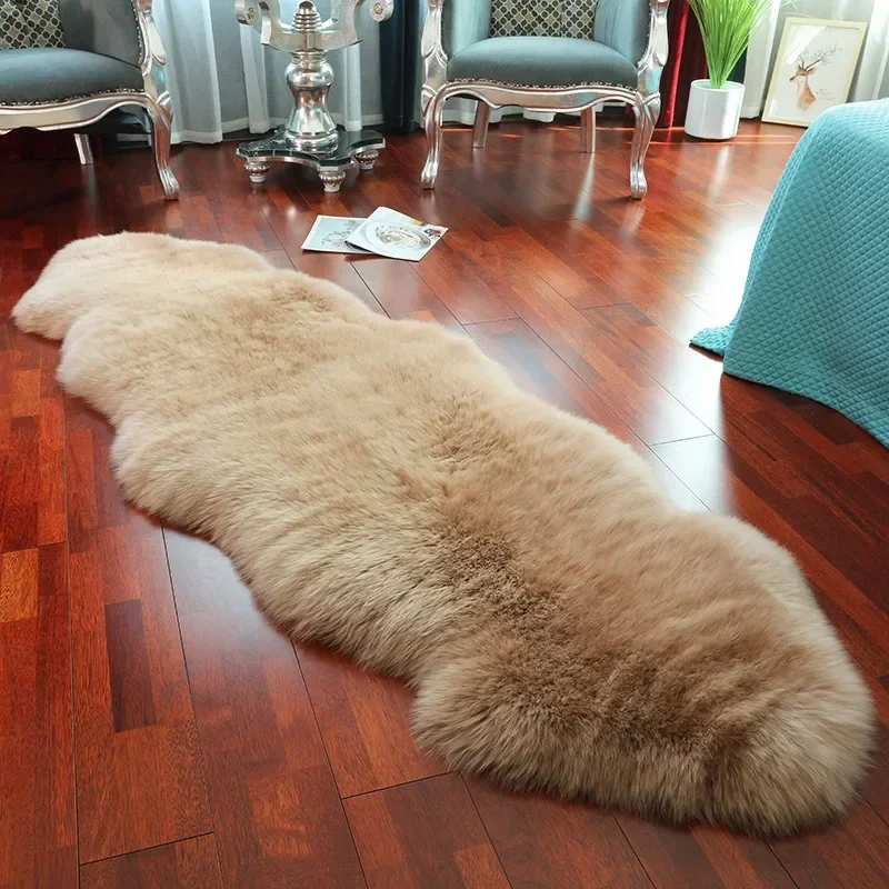 Imitation Sheepskin Carpet for Living Room Fluffy Plush Sofa Cushion Luxurious Faux Fur Rugs Kids Bedroom Bedside Foot Mat White