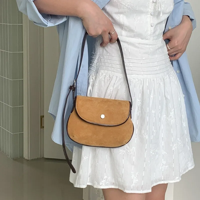 Retro Crossbody Bags for Woman Shoulder Bag Suede Purse and Handbags Designer Bags Female Bag Сумка Женская Bolsas Femininas 가방