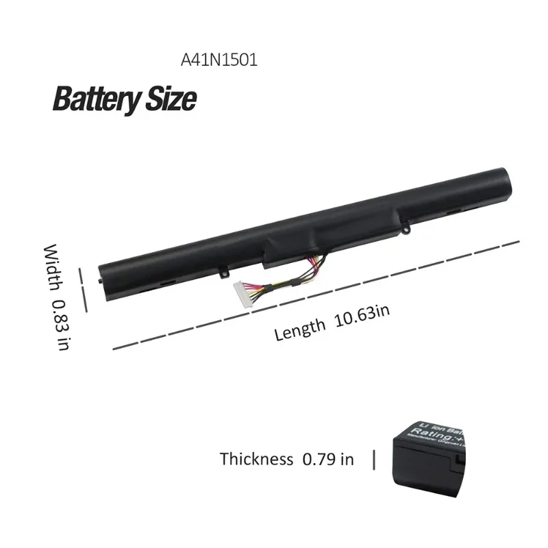 A41N1501 Laptop Battery Replacement For ASUS ROG G752VW GL752VL GL752VW N752VW N552V N552VX N752V Series A41LK9H L41LK2H 3000mAh