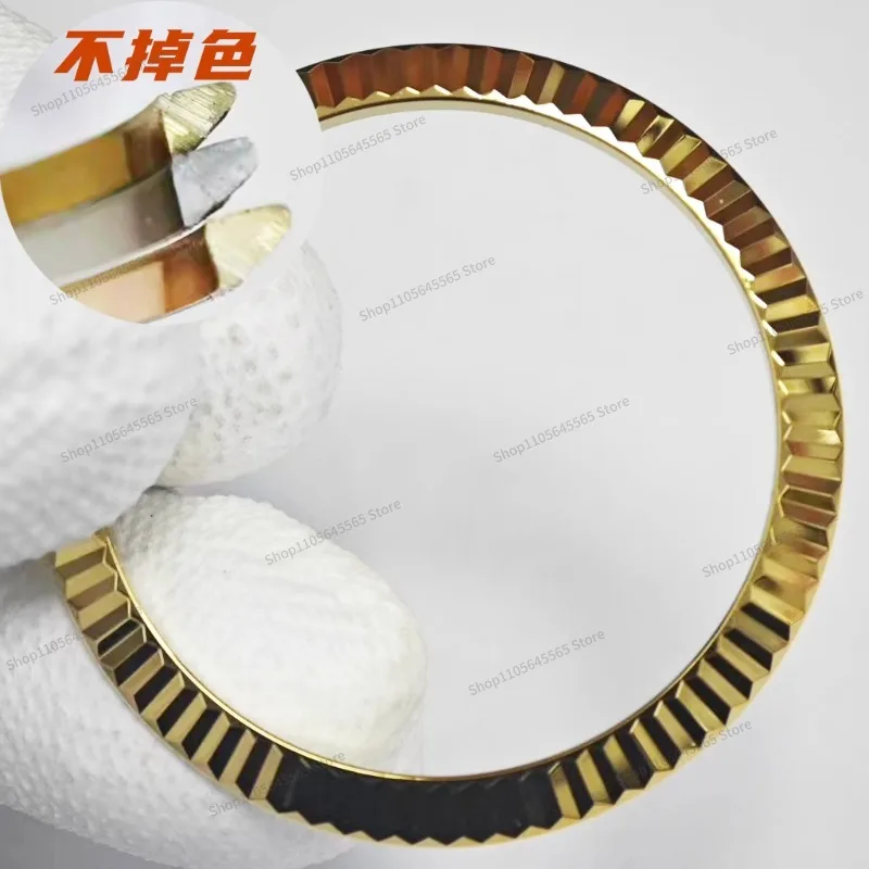 For 36 Bezel Does Not Fade Dog Tooth Ring, Suitable for Log Electroplating Gold Tooth Ring 41 Glass Case Outer Ring