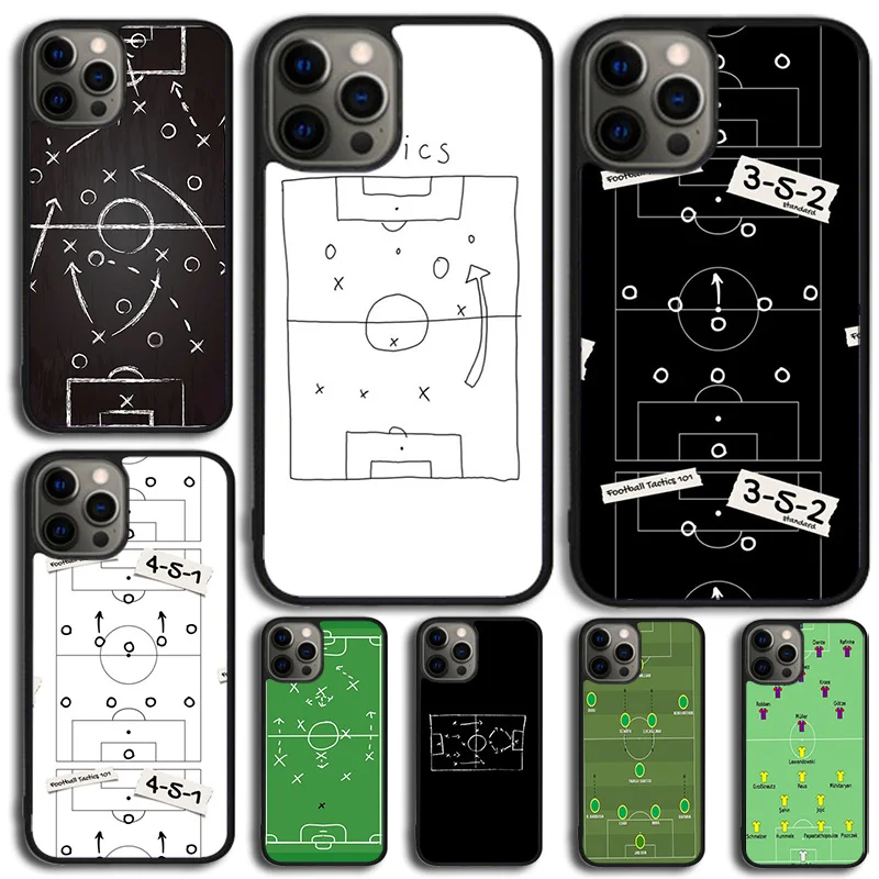 Football Soccer Tactics Time Phone Case For iPhone 14 15 16 13 12 Mini Max Cover For Apple 11 Pro Max 8 7 Plus SE2020