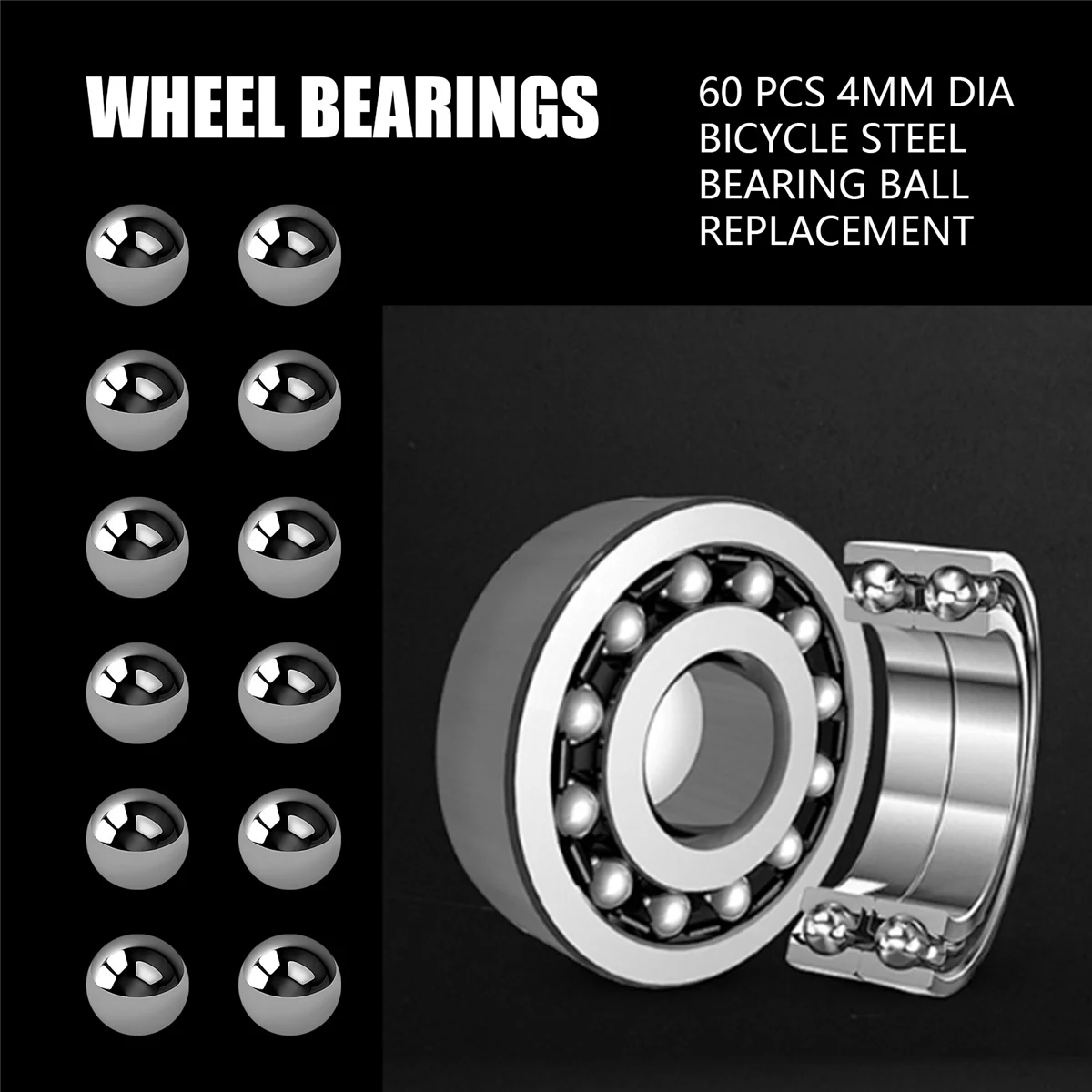 SMIEA 60 قطعة 4 مللي متر ضياء دراجة الصلب تحمل الكرة استبدال