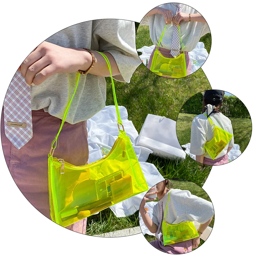 

Candy Color Jelly Bag Single Shoulder Portable Handbag Stylish Armpit Design for Women Trendy Storage All Match