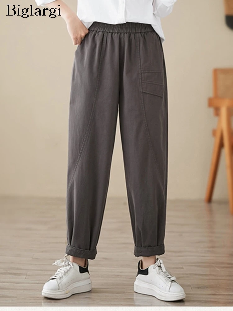 

Oversized Autumn Elastic High Waist Pencil Pant Women Casual Fashion Ladies Trousers Loose Pleated Woman Pants