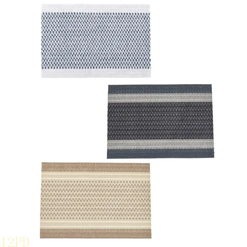12PD Practical Table Mats Handwoven Designs Spill Resistant Easy Maintenance for Kitchen Dining