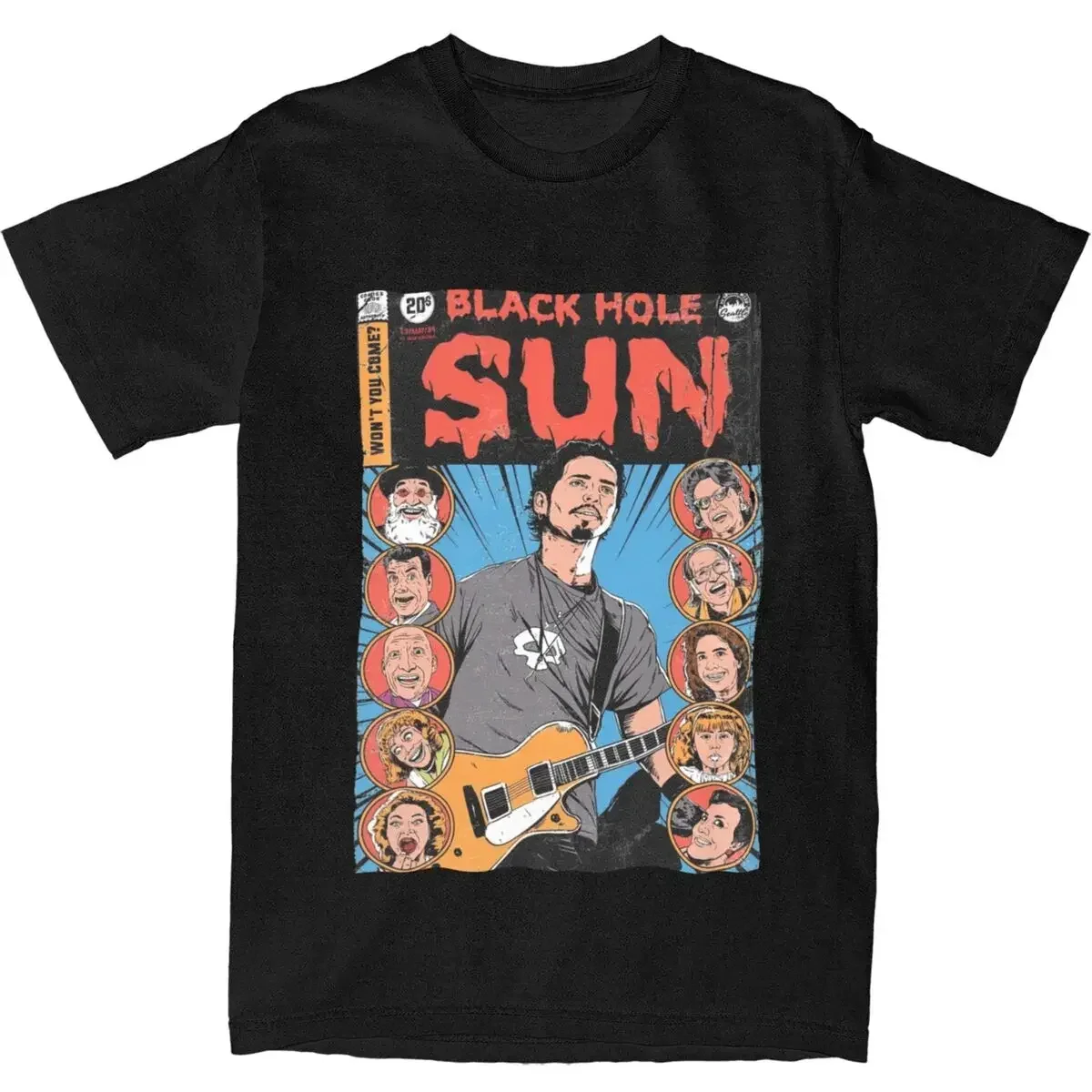 Unique Black Hole Sun Soundgarden T Shirt Men Women's Pure Cotton Tees Shirt Gift Idea Clothing