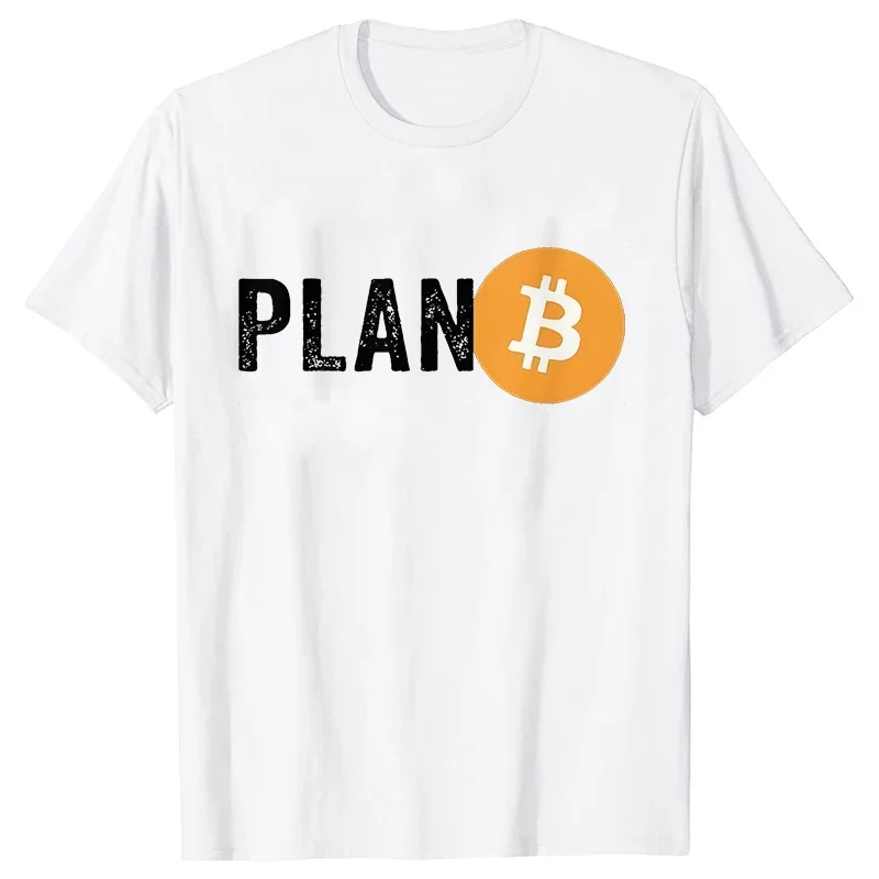 Men Plan B Cryptocurrency Bitcoin Funny T Shirts for Men Tops Tees Classic Fit Birthday Gift Men\'s Street T-Shirt Short Sleeve