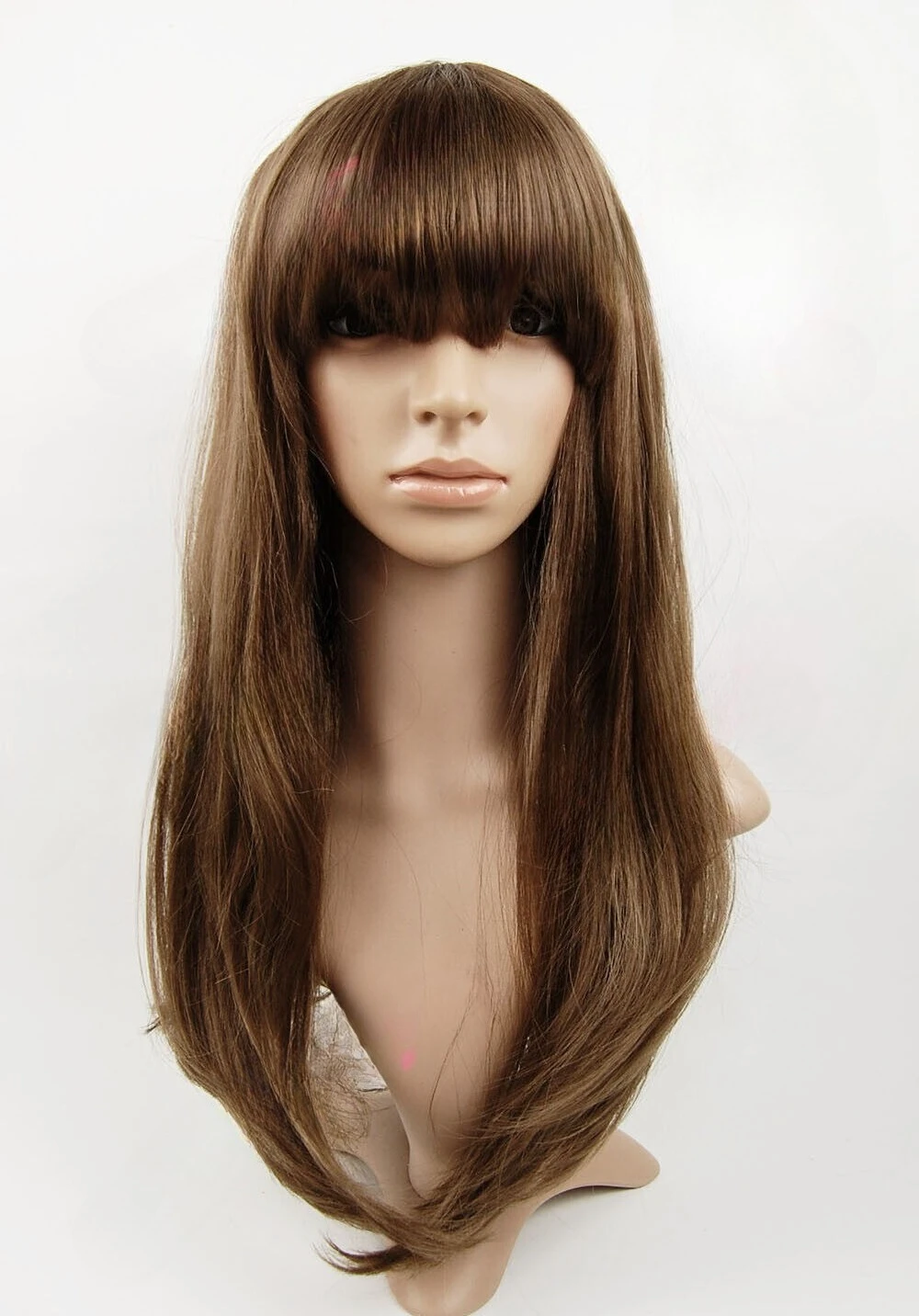

W248 Ash Brown Straight Fringe Ladies Wig Skin Top studio7-uk