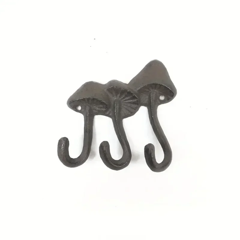 1pc Easy-Install Cast Iron Mushroom Wall Hooks, Traditional Style for Kitchen & Bathroom Storage, Mushroom Bathroom Decor