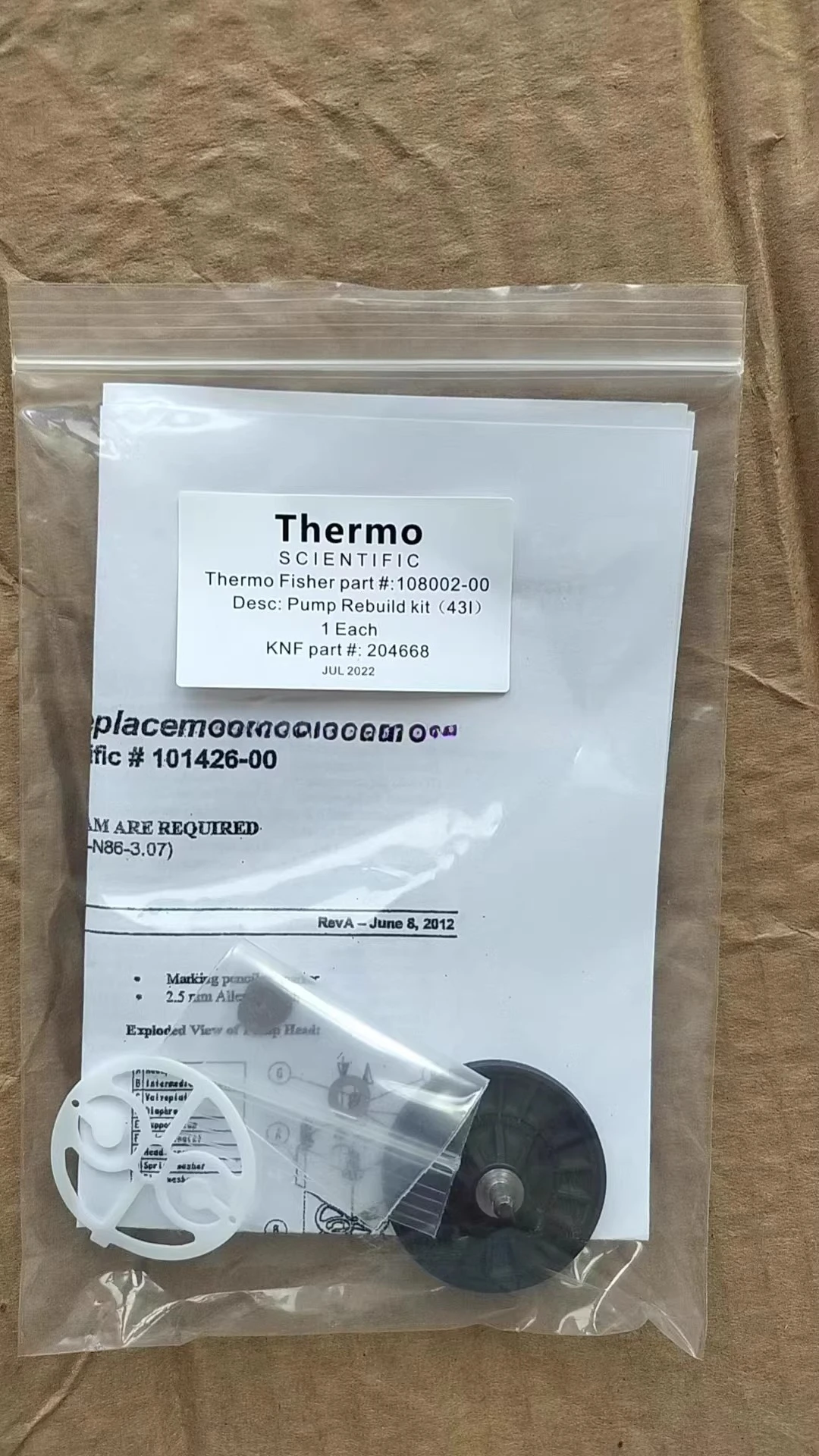 Thermo Fly 42i43i48i49i Мембрана насоса для отбора проб KNF Оригинальная маленькая мембрана насоса 108002-00