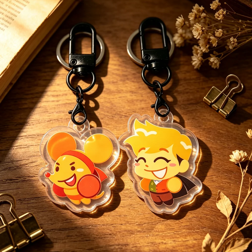 for Deltarune Chapter 5 Mad Mew Mew Seven Colored Flowers Acrylic Keychain Exquisite Festival Gift Cute Backpack Accessories