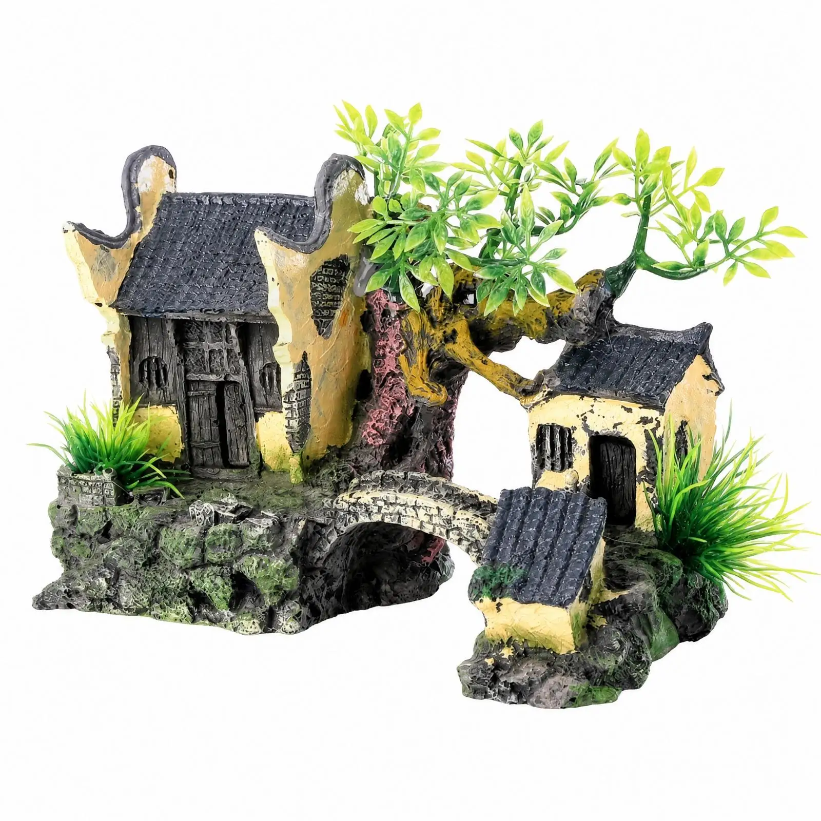 Aquatic Landscape Ornament Natural-Looking Rocky Base Aquarium Landscape Decor