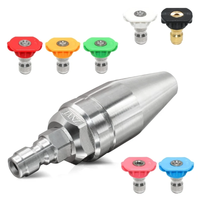 4000Psi Pressure Washer Rotating Nozzle for Hot and Cold Water 7 Color Tip