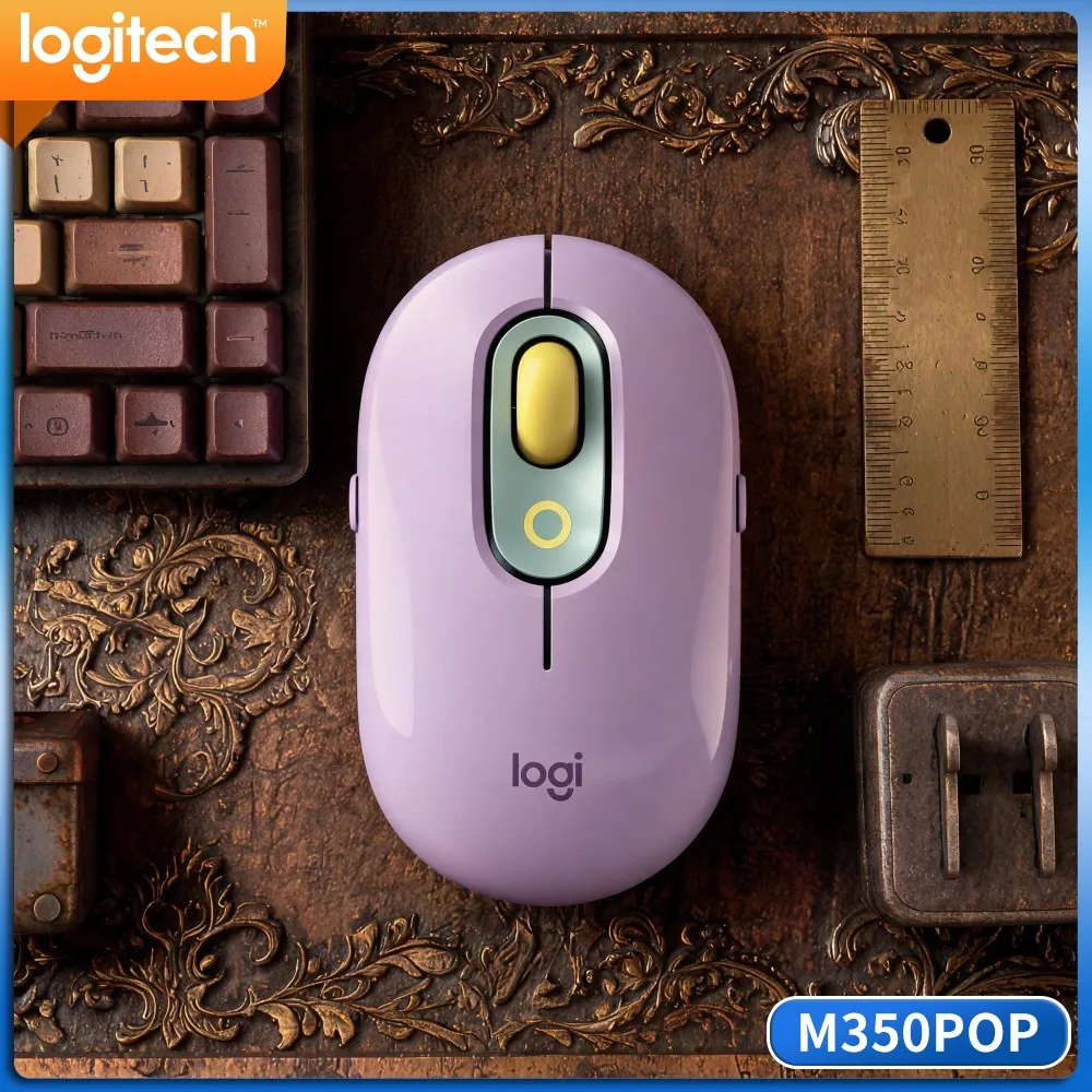 Logitech M350 POP Dual‑Mode Pebble Mouse Stable 10‑M Signal Mute Scroll For Museum Curators Desktop Research