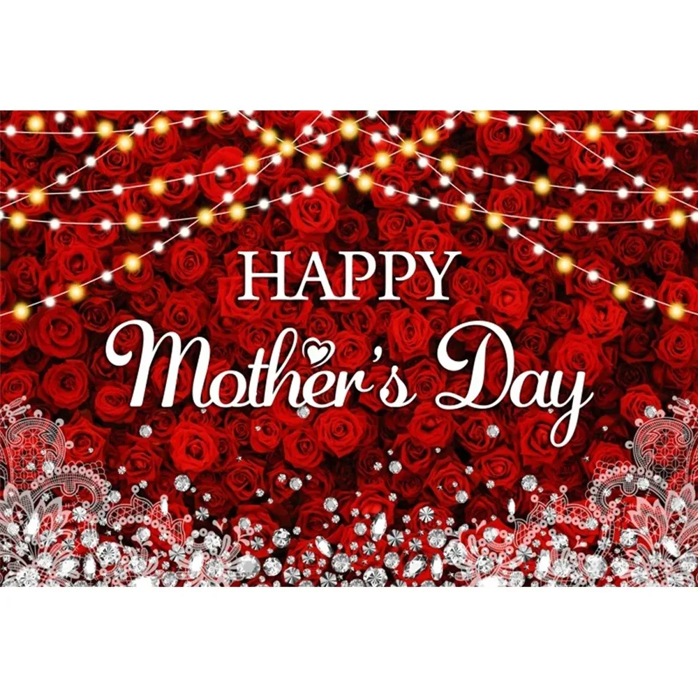 Mothers Day Backdrops Photographic Banner Decoration Party Love Red Roses Flowers Floral Woman Photozone Backgrounds Props