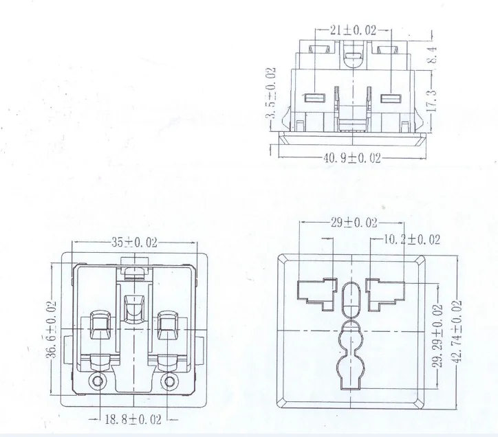 New AC power socket Multifunction with safety door black 13A 250V Solder free connect lock screw