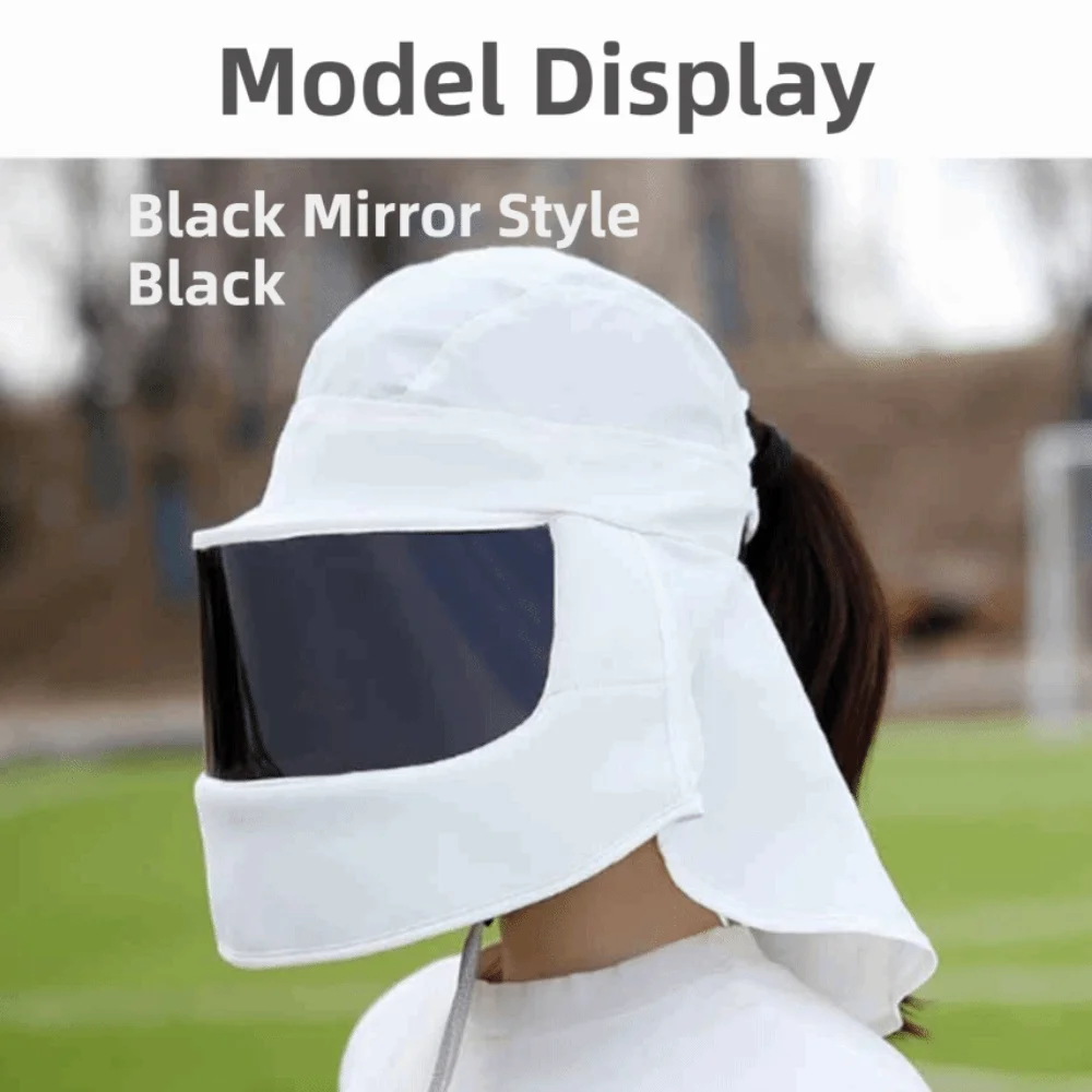 Mirror/Clear Mask Sun Protection Hat Breathable Anti-UV Sun Protection Mask Ice Silk Thin Sunscreen Women's Sunshade Hat Summer