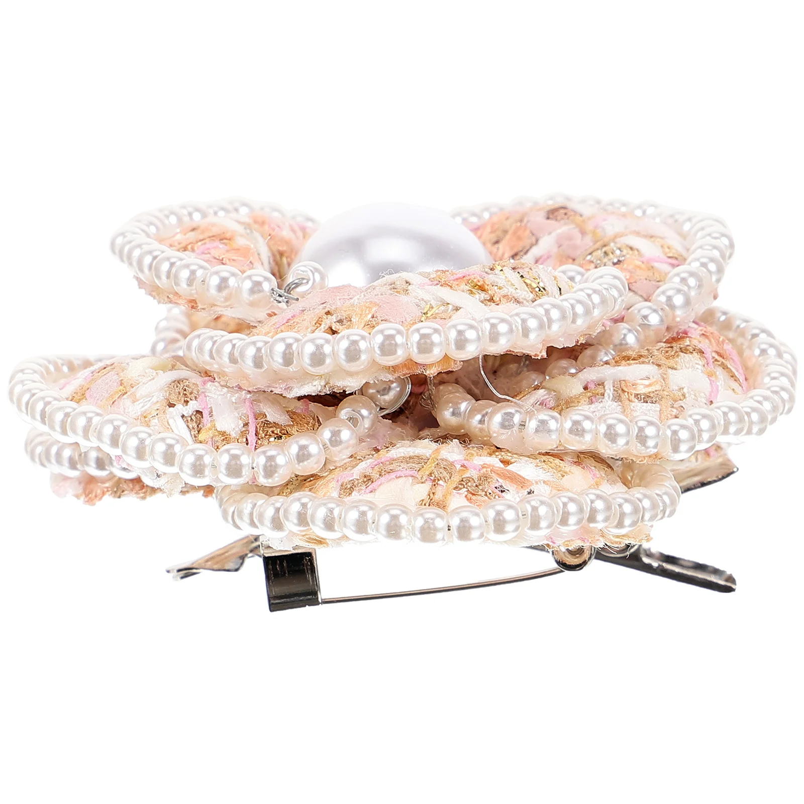 

Pearl Corsage Flower Pin Women Clothes Brooch Fabric Backpack Accessory Elegant Pearl Edge Design Safe Durable