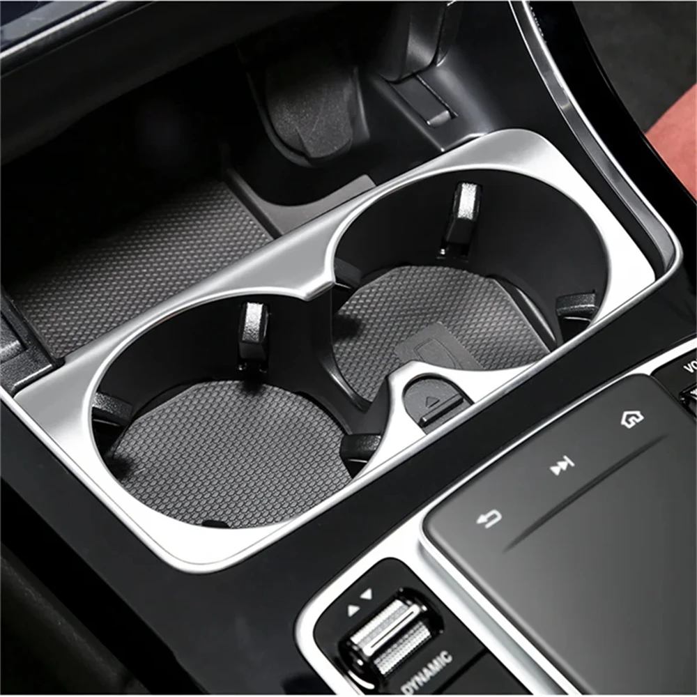 

​ABS For Mercedes Benz C E GLC Class W205 W213 X253 Car Gear Shift Panel Water Cup Holder Frame Trim Cover