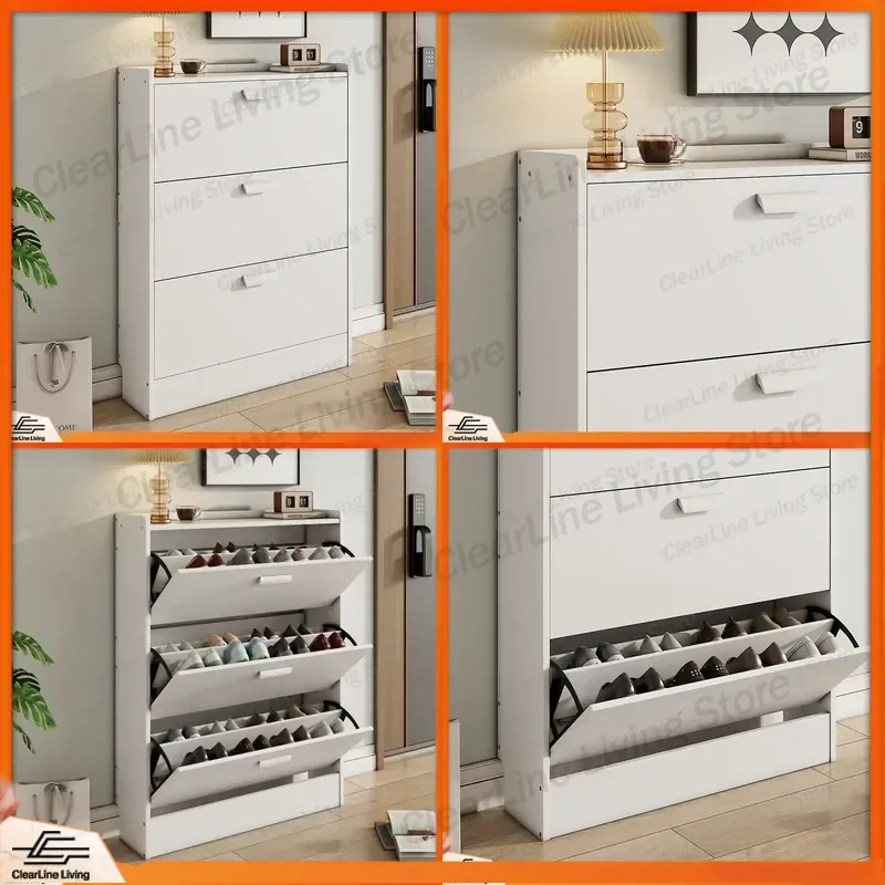 Ultra-thin 17cm Shoe Cabinet Household Narrow Door Tipping Bucket Modern Simple Foyer Cabinet Economical Shoe Rack Saves